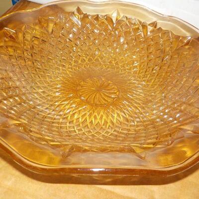 2- Vintage Carnival Glass serving dishes.