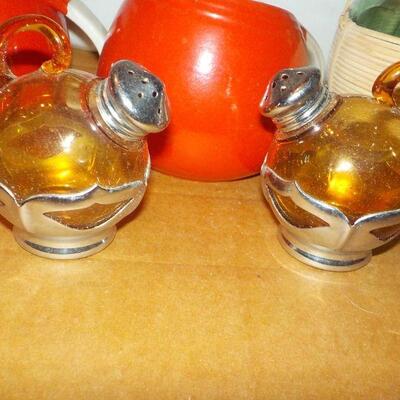" Halls Ceramics and Farber ware S & P and Oil and Vinegar.