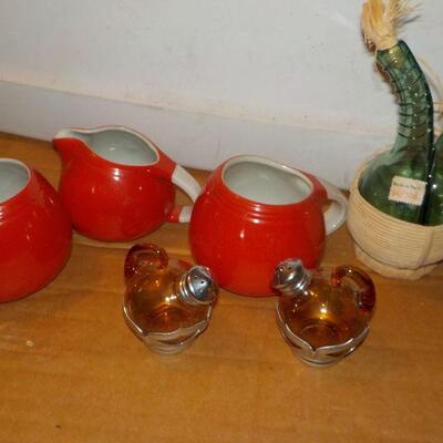 " Halls Ceramics and Farber ware S & P and Oil and Vinegar.