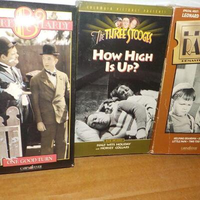 " VHS vintage " The Three Stooges, Little Rascals, and Lauel & Hardy.