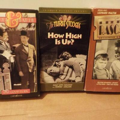 " VHS vintage " The Three Stooges, Little Rascals, and Lauel & Hardy.