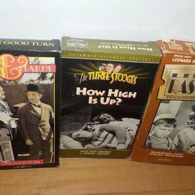 " VHS vintage " The Three Stooges, Little Rascals, and Lauel & Hardy.