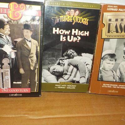 " VHS vintage " The Three Stooges, Little Rascals, and Lauel & Hardy.