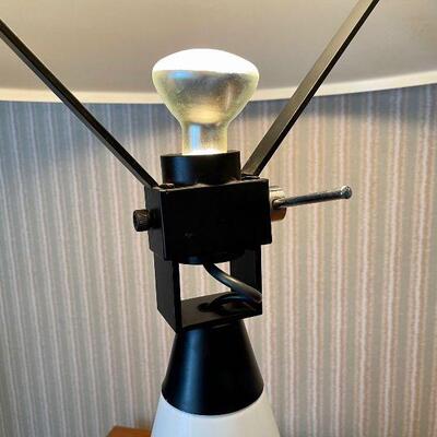 Mid Century Modern Space Age Industrial Enamel Lamp