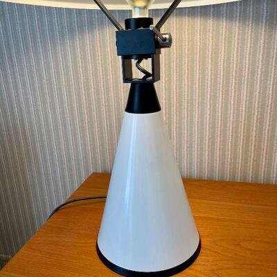 Mid Century Modern Space Age Industrial Enamel Lamp