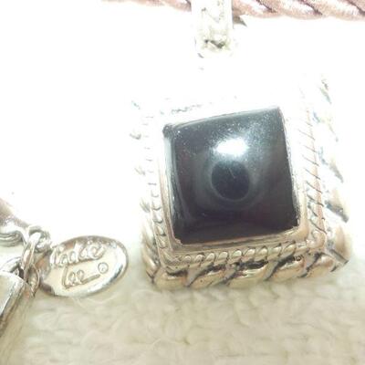 " Hand made American Indian tourques pin and sterling Necklace."