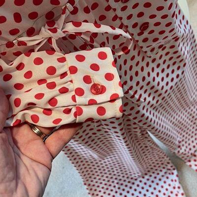 Vintage Polkadot 2pc Pantsuit Jumpsuit with Ladybug Bag