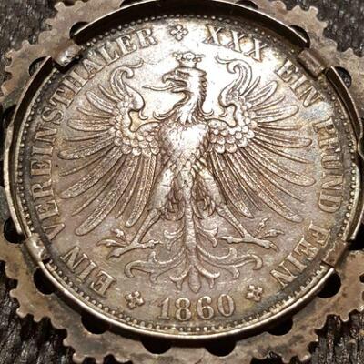  Freie Statd Frankfurt 1860  Silver Coin Vereinsthaler Free City
