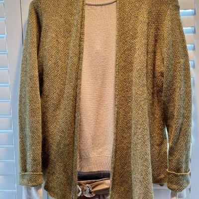 Eileen Fisher Cardigan XS and Vintage White Stag Sweater S