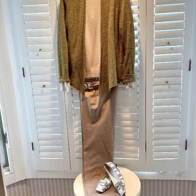 Eileen Fisher Cardigan XS and Vintage White Stag Sweater S