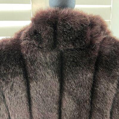Faux Mink Coat Below-the-Knee Cuffed Sleeves Small