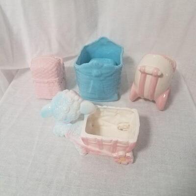 Lot #57 - Vintage Baby ceramic planters