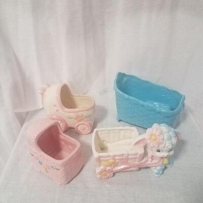 Lot #57 - Vintage Baby ceramic planters