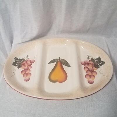 Lot #62 - Ceramic divided fruit platter