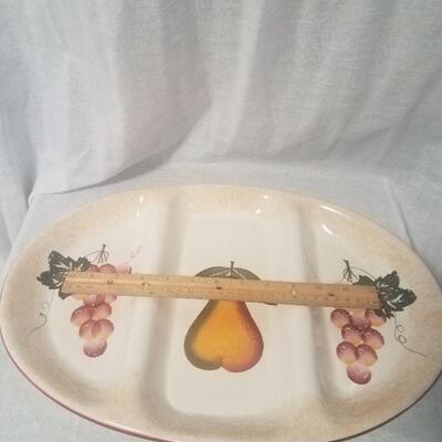 Lot #62 - Ceramic divided fruit platter