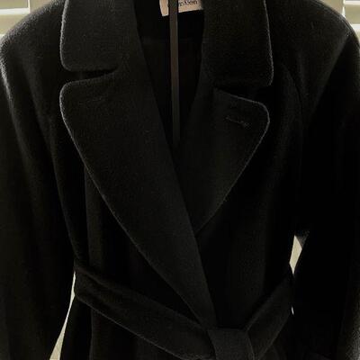 Calvin Klein vintage Black Wool Trench Coat Ladies Sm