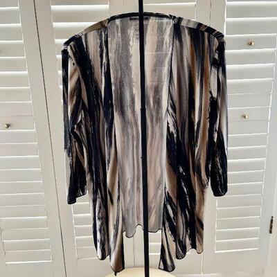 Drapers Damons draped Cardigan bold brush stroke design