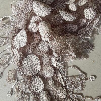 Taupe Circles Lace Scarf
