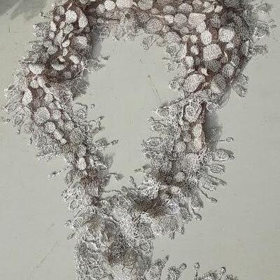 Taupe Circles Lace Scarf
