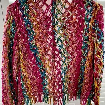 Sandy Starkman fun cardigan knotted rag on mesh Size Sm
