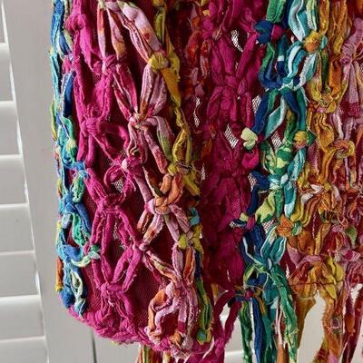 Sandy Starkman fun cardigan knotted rag on mesh Size Sm