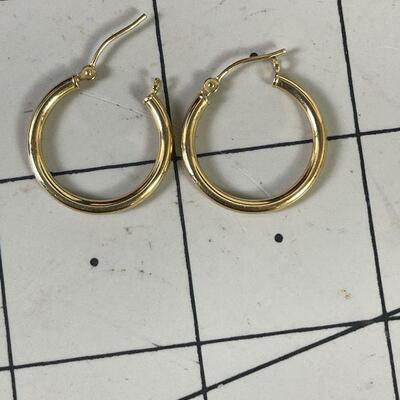 #12 Gold Hoop Earrings 14 K .09 g