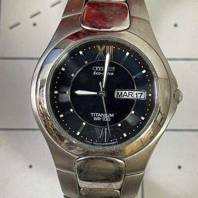 #29 Masculine Citizens Watch, Calendar - Working Black Face and Silver Tone