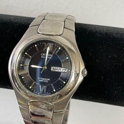 #29 Masculine Citizens Watch, Calendar - Working Black Face and Silver Tone