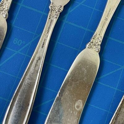#61 Prelude (10) Sterling Silver Butter Knives  .925 394 g. . 