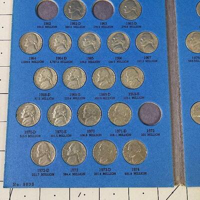 #67  Jefferson Nickels Collection Partially full. 1962 +