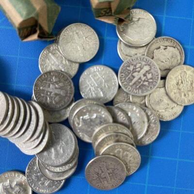 #92 $5 Face Value of Silver Roosevelt Dimes 90% 3.6 ozt Silver 