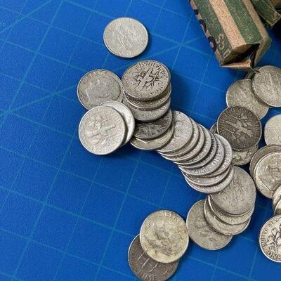 #92 $5 Face Value of Silver Roosevelt Dimes 90% 3.6 ozt Silver 