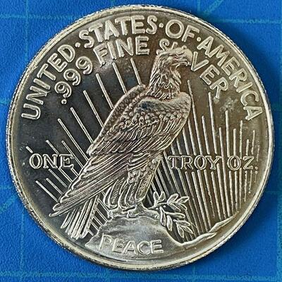 #95 One Ounce  (ozt) Silver Bullion Coin "Peace Dollar" .999 Pure