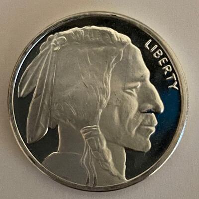 #114 One Ounce (ozt) Silver Bullion Coin Buffalo Dollar .999 Pure
