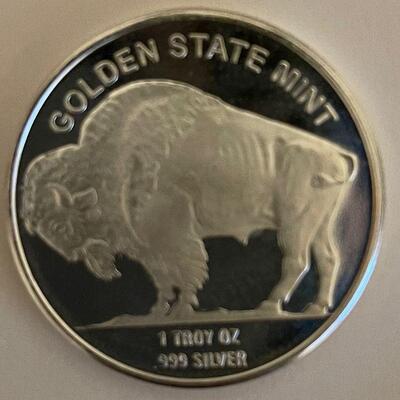 #114 One Ounce (ozt) Silver Bullion Coin Buffalo Dollar .999 Pure