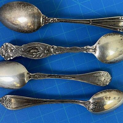 #159  Antique Sterling Silver Spoons Marked 