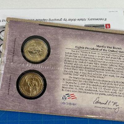 #171  Commemorative Martin Van Buren Dollar Day of First Issue Stamp Sealed 