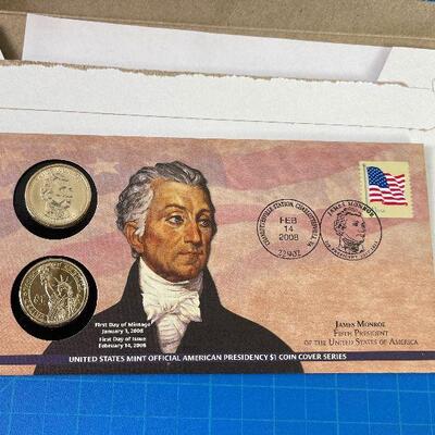 #172  Commemorative James Monroe Dollar Day of First Issue Stamp Sealed 