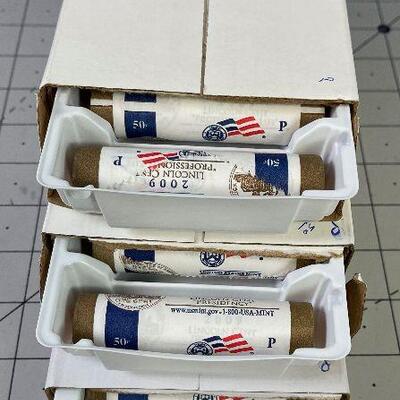 #175 2009 "P"  Lincoln One Cent Uncirculated Rolled Coins 