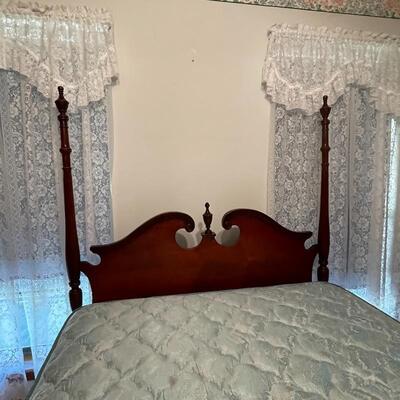 Full Size 4 Poster Bed with Mattress & Box Spring