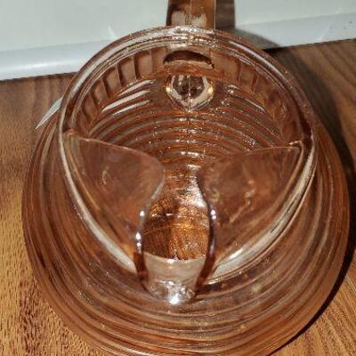 Vintage Pink Depression Glass Tilt pitcher - (item #31) - 7 inches tall