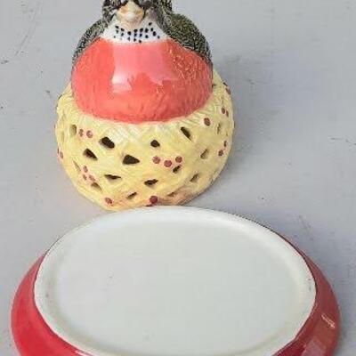 Ceramic Robin on Nest Tealight Candle Holder