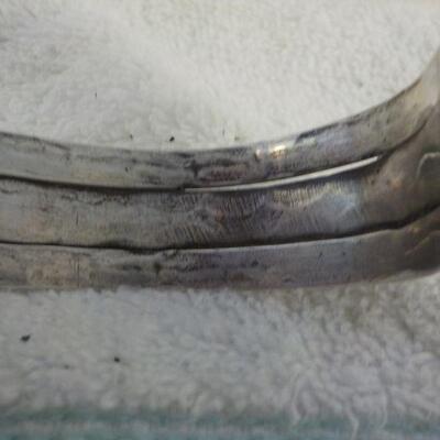 " Navaho hand made Coin silver w/ torques Braclet."