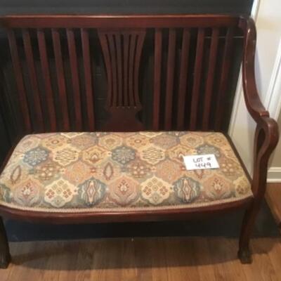 E - 449 Beautiful Mahogany / Upholstered Bench  