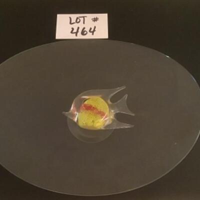 E - 464 Hand Blown Fish Glass Platter 