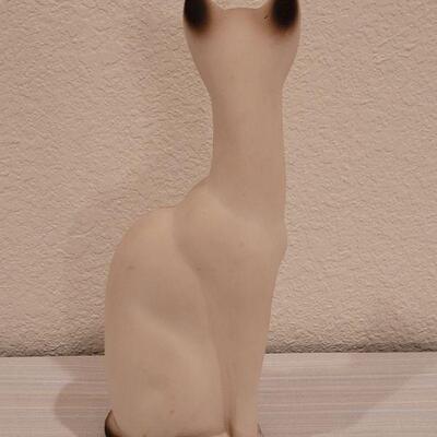 Lot 2: Vintage Mid Century Modern California Pottery Siamese Cat with Emerald Jeweled Eyes