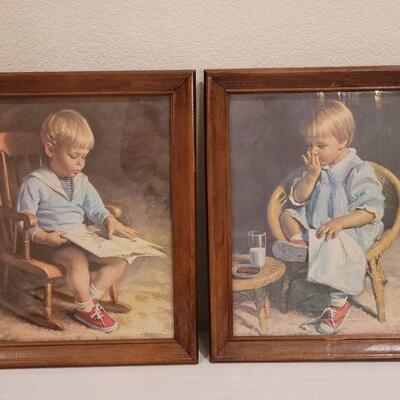 Lot 14: (2) Vintage James Ingwersen Boy and Girl Prints