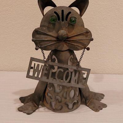 Lot 31: Vintage Metal Kitty Welcome Outdoor Deco