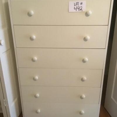 i/c/1 - 492 - 6 Drawer White Dresser 