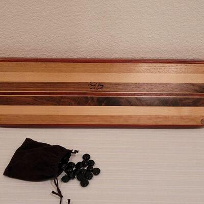 Lot 44: David Levy Wood Inlay Mancala Game Board